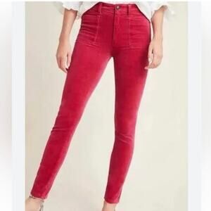 Anthropologie Pilcro High-Rise Skinny Corduroy Jeans Womens 28 dark pink